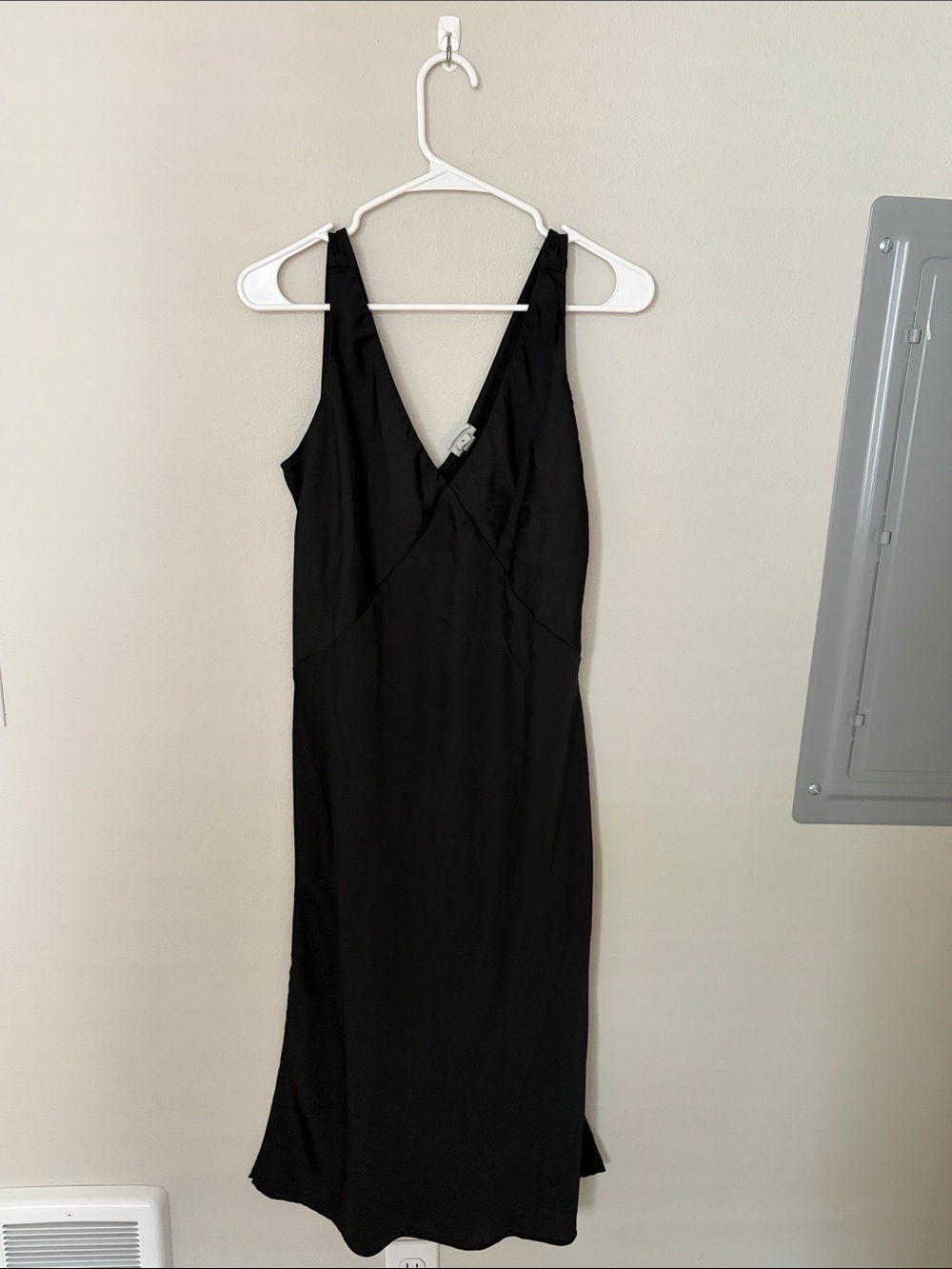 Classic Black V-Neck Slip Dress